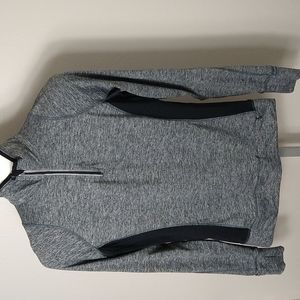 Reva Activewear 1/4 Zip Pullover Top Gray Black - Large